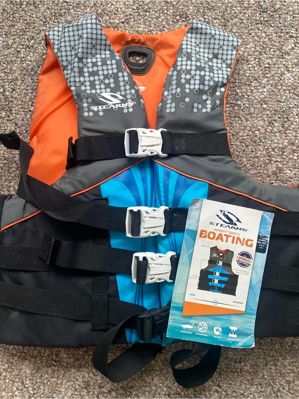 Stearns Infinity Series Boating Life-Vest Jacket Adult Size 2X-3X 90+ Lbs NWT